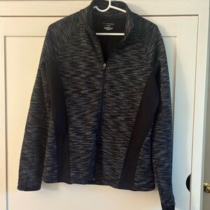 Grey Black Tek Gear Zip Up Thermal Jacket Size Large